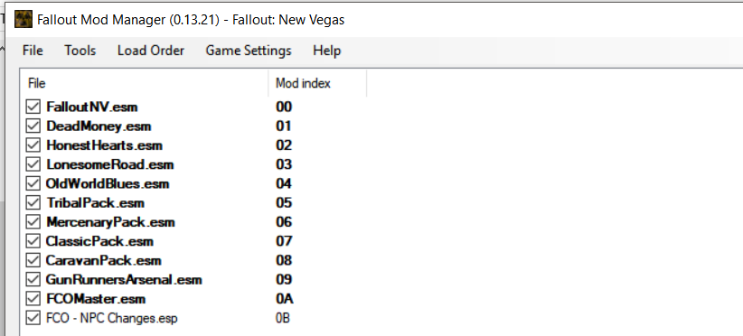 fallout new vegas fco not working